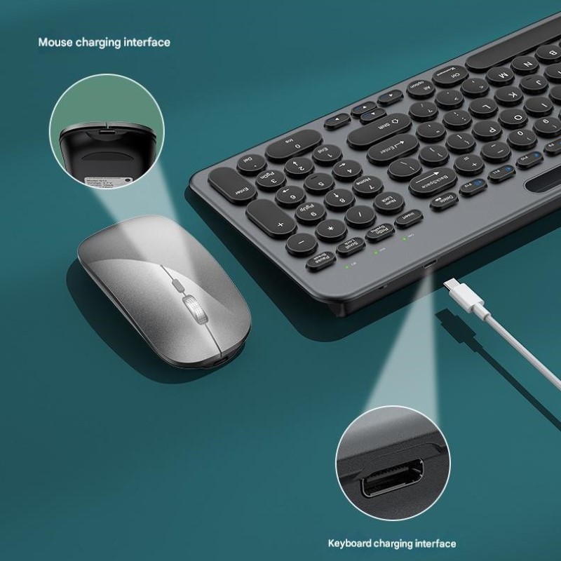 Bộ Bàn phím chuột không dây W709 có khe để điện thoại , máy tính bảng - kết nối bluetooth 5.0 + Usb 2.4g Pin sạc TypeC hàng nhập khẩu