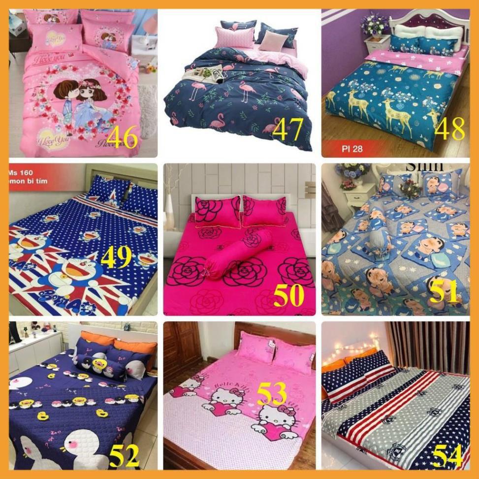 Bộ ga gối poly cotton m6, m8 mẫu Hello Kitty tím