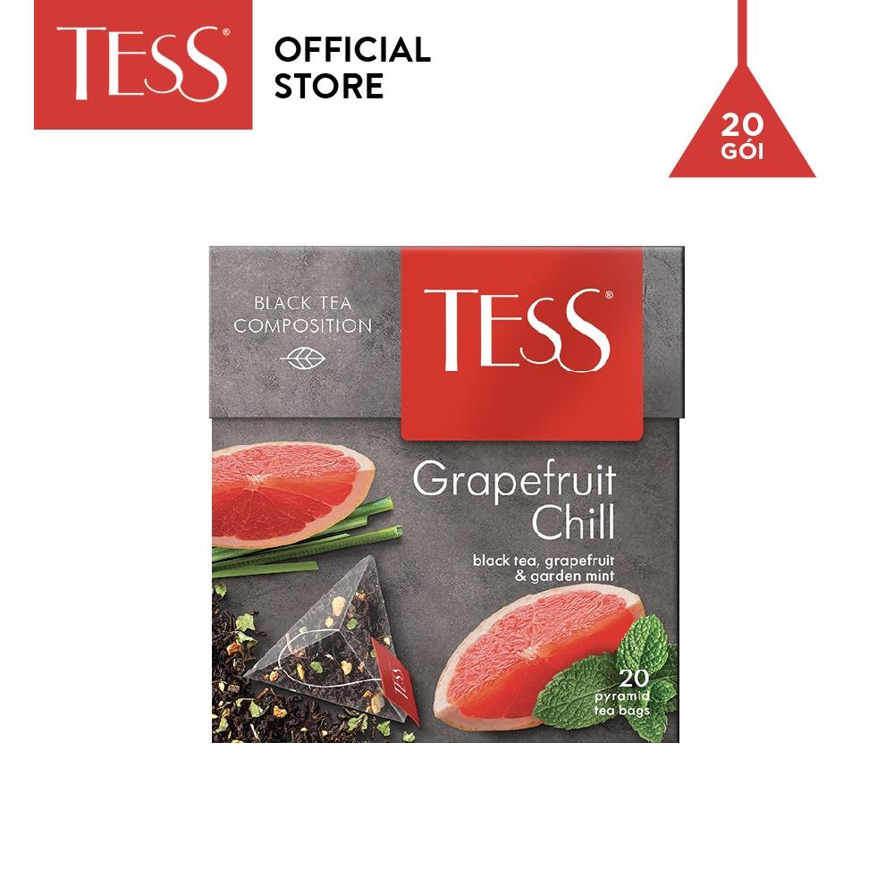 Trà đen Tess Grapefruit Chill vị bưởi và bạc hà 20 gói/hộp