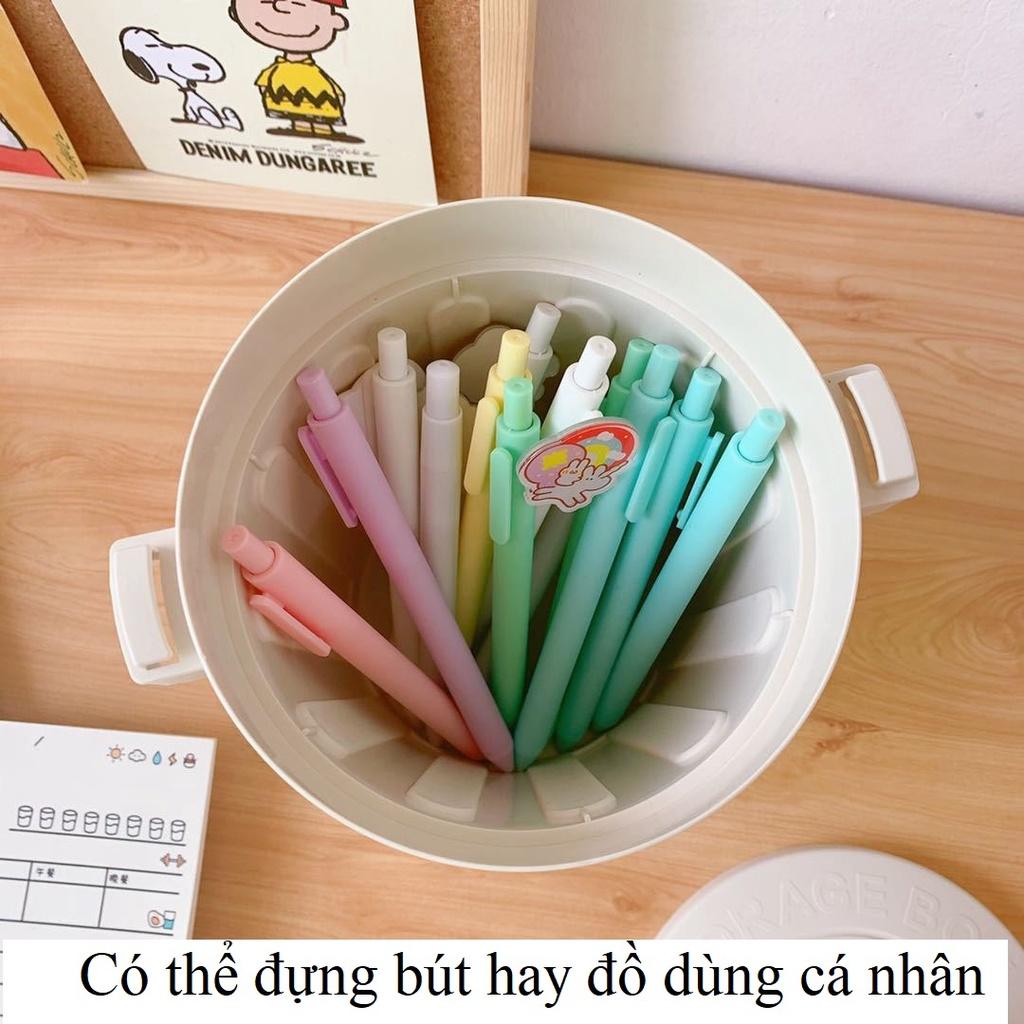 Thùng rác mini để bàn hình xô tặng kèm sticker, sọt rác nhỏ văn phòng tiện lợi