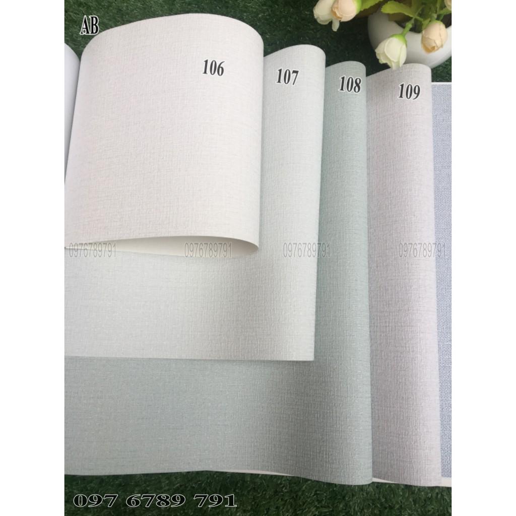 Giấy Dán Tường Hàn Quốc Cao Cấp Vân Vải AB Cho Phòng Ngủ Phòng Khách Màu Trắng, Xám Khổ 1.06m