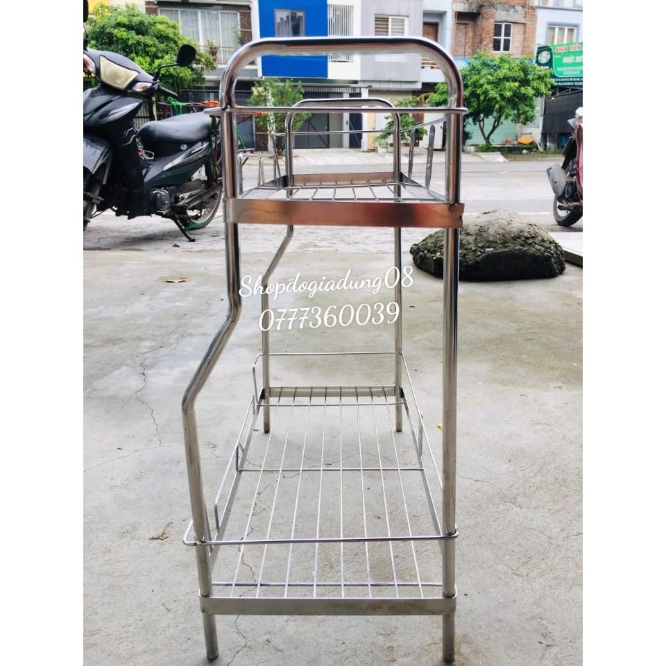 KỆ ĐỂ GIA VỊ 2 TẦNG INOX HÌNH CHỮ NHẬT CÓ 2 KÍCH CỠ hàng đẹp