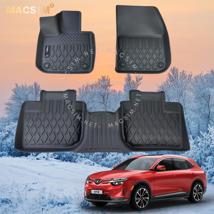 Thảm lót sàn xe ô tô VinFast VF8 Nhãn hiệu Macsim chất liệu nhựa TPE cao cấp màu đen