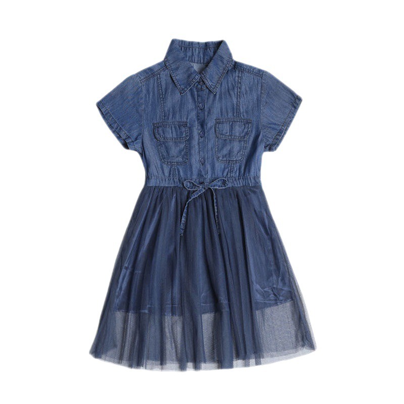 Áo đôi mẹ và con gái làm từ vải denim kết hợp vynylon