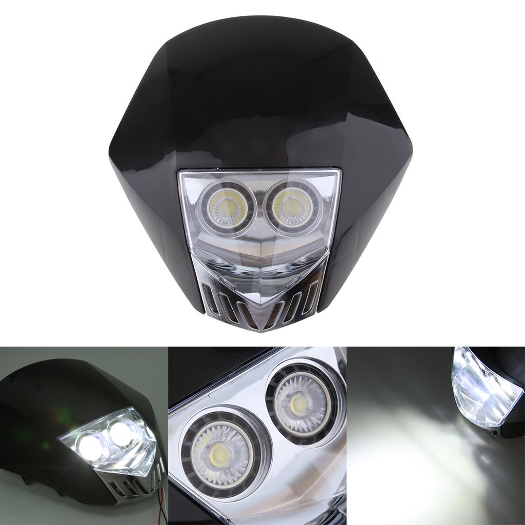 Universal Motorcycle LED Headlight Assembly for  Dirt Bike Black