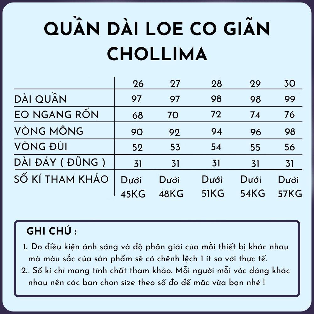 Quần jeans nữ ống loe co giãn Chollima QD046 trẻ trung năng động ulzzang phong cách hàn quốc