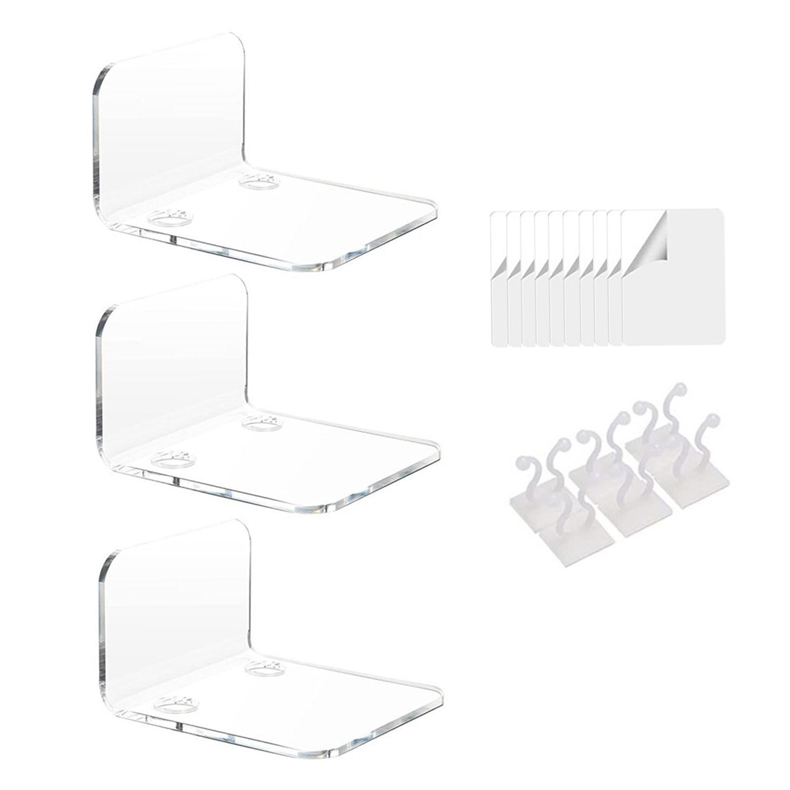 Acrylic Floating Shelves Monitor Top Rack for Collectibles Plants