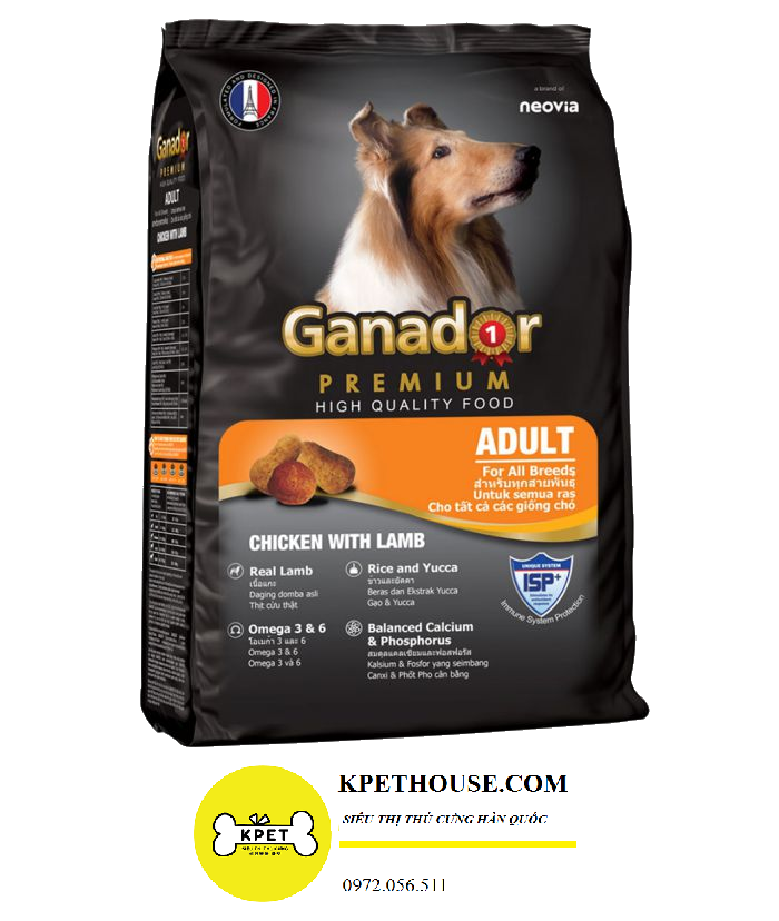 Thức ăn cho chó lớn Ganador vị lamb & rice 1.5kg
