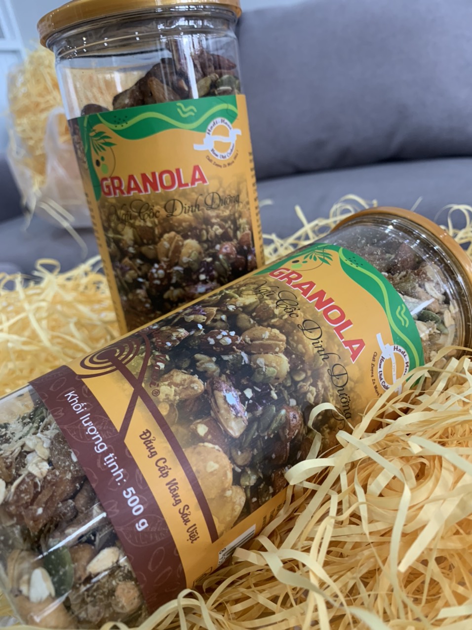 Hũ Granola vị tự nhiên siêu hạt siêu trái cây, ăn vặt, giảm cân 500g