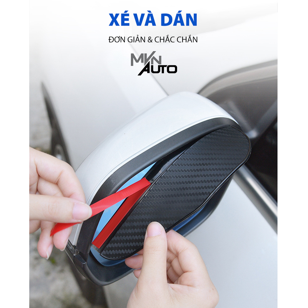 Bộ 2 Tấm Vè Che Mưa Chống Bám Nước Gương Chiếu Hậu Ô Tô Vân Carbon Thể Thao – Mvn Auto