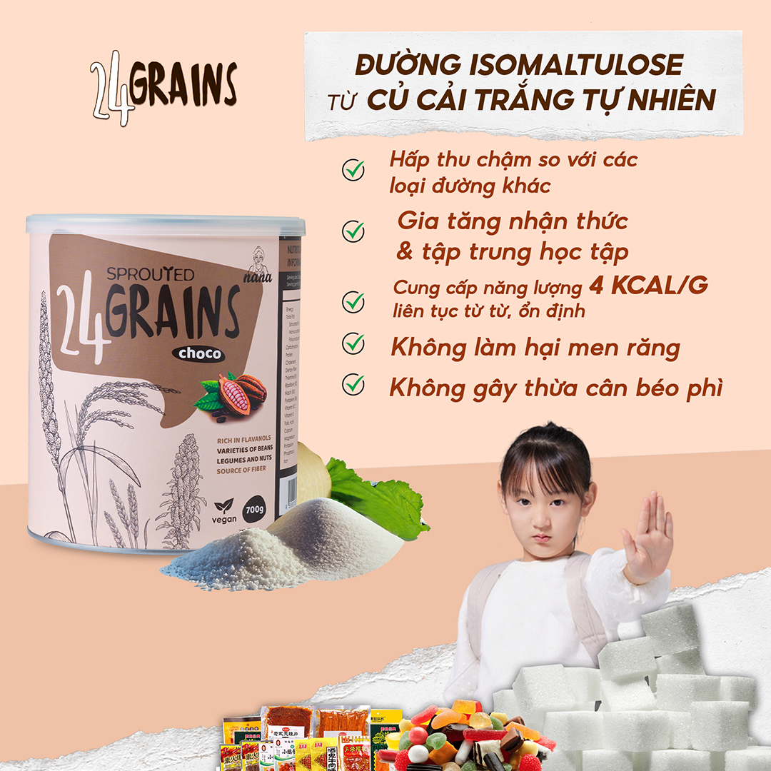 Sữa Gạo Lứt Hữu Cơ Nảy Mầm 24Grains Gói 30g Vị Socola Tự Nhiên Cho Trẻ Từ 3 Tuổi Sữa Hạt Dinh Dưỡng Phát Triển Não Bộ