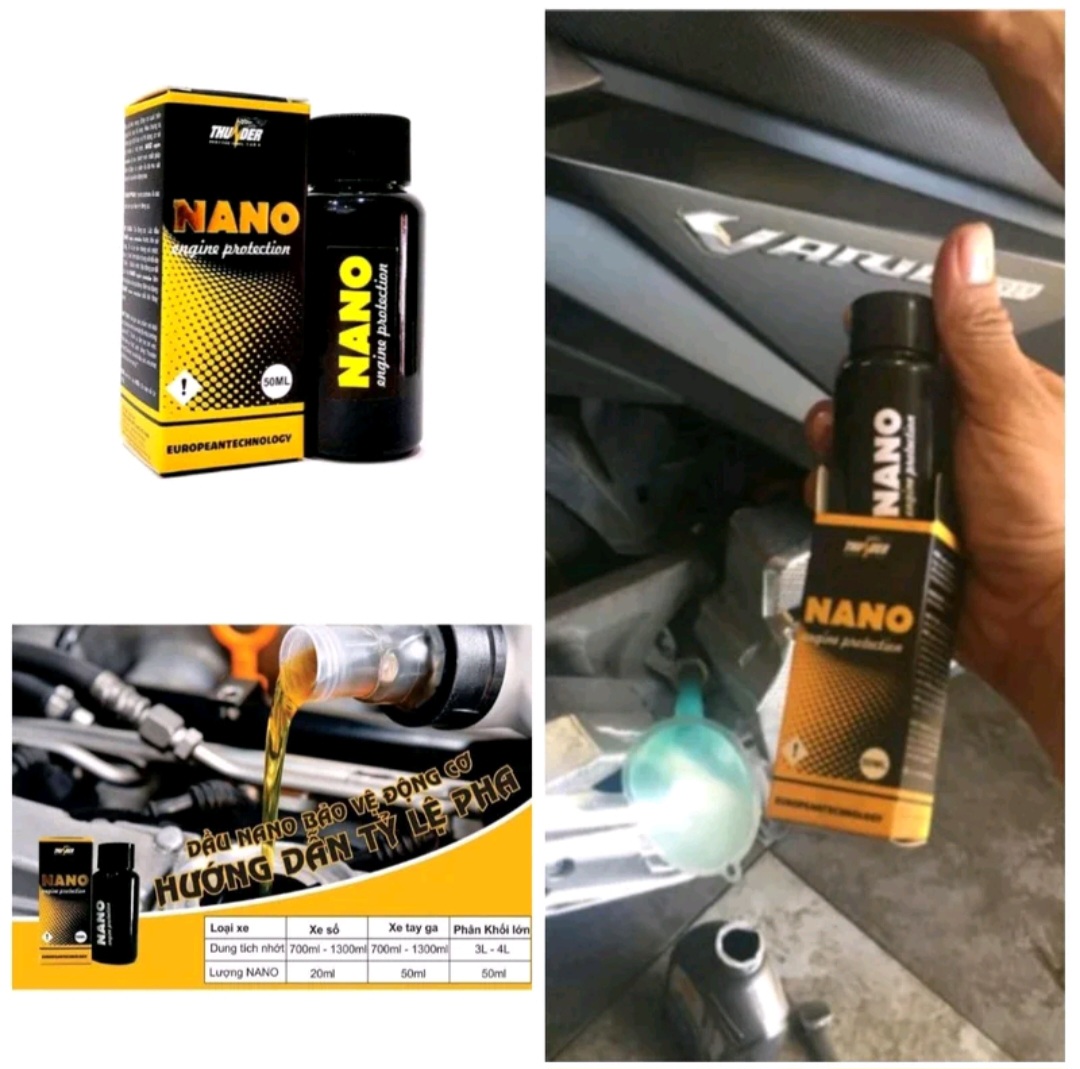 1 CHAI DUNG DỊCH NANO PHỤC HỒI BẢO VỆ ĐỘNG CƠ XE MÁY CAO CẤP