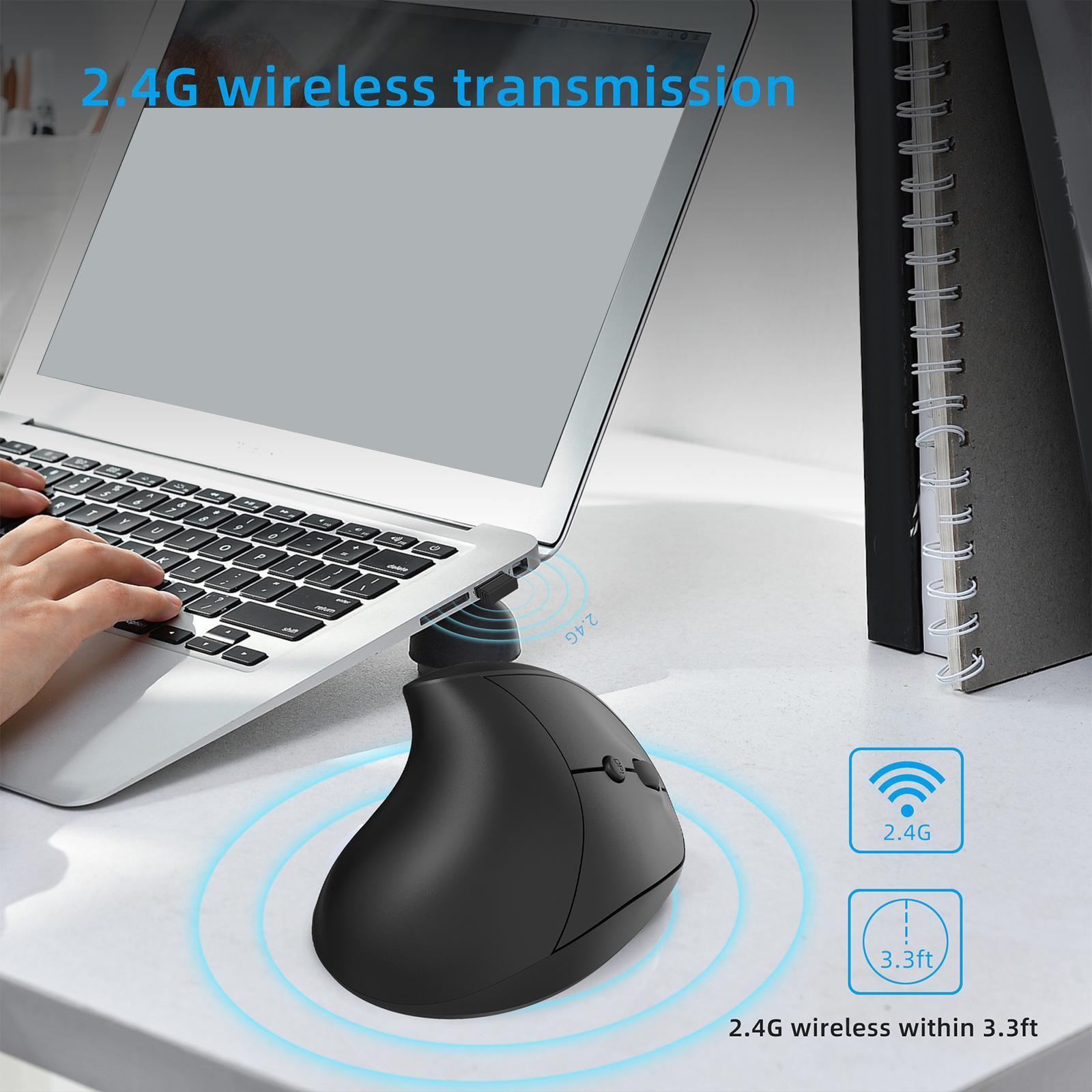 Ergonomic Mouse Optical Vertical Mice Rechargeable for Gamers Black