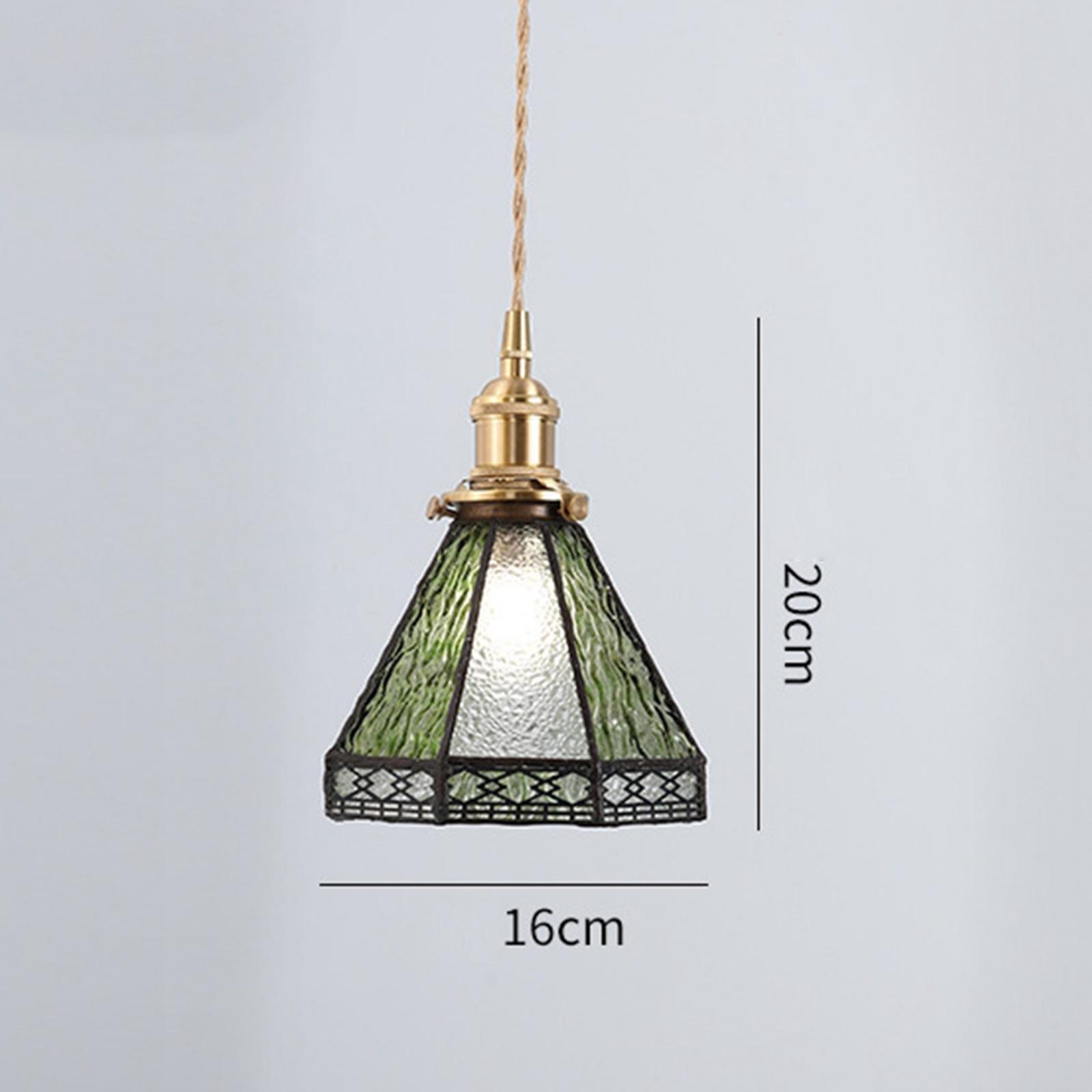 Boho Pendant Light Glass Shade Hanging Chain Ceiling Lights Decorative Pendant Lighting for Kitchen Island Indoor Porch Stairway Living Room