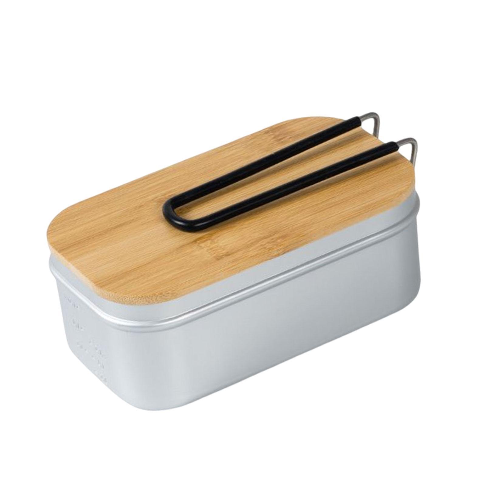 Lunch Box Durable with Lid Aluminum Alloy Lunch Container for Camping Picnic