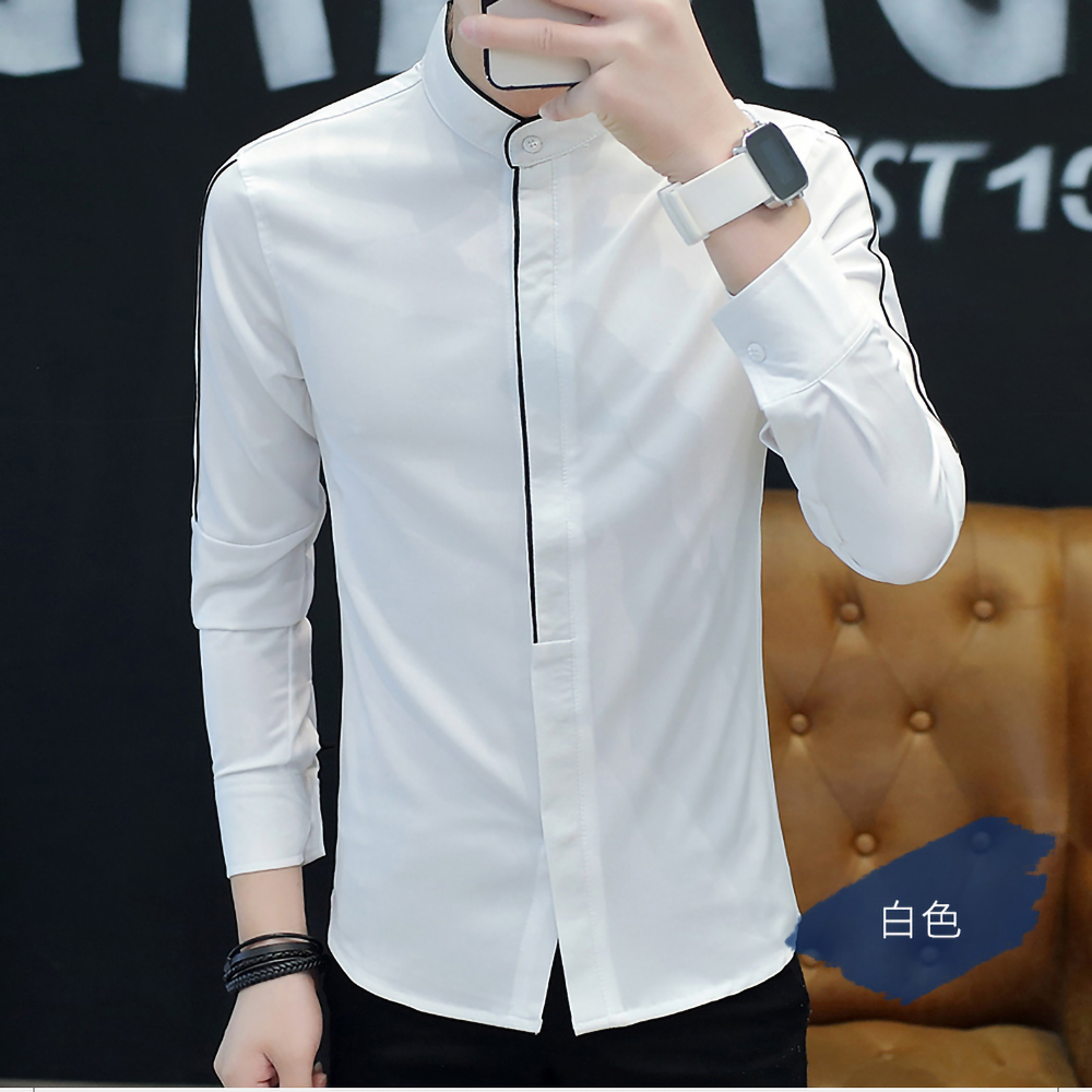 Áo sơ mi, áo sơmi nam dài tay cổ tàu phong cách trẻ trung, lịch lãm H19