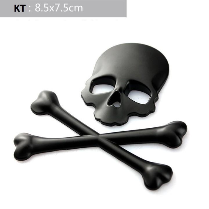 Sản phẩm Decal, tem trang trí hình đầu lâu Inox cao cấp dán ô tô/ Mã sản phẩm G70808