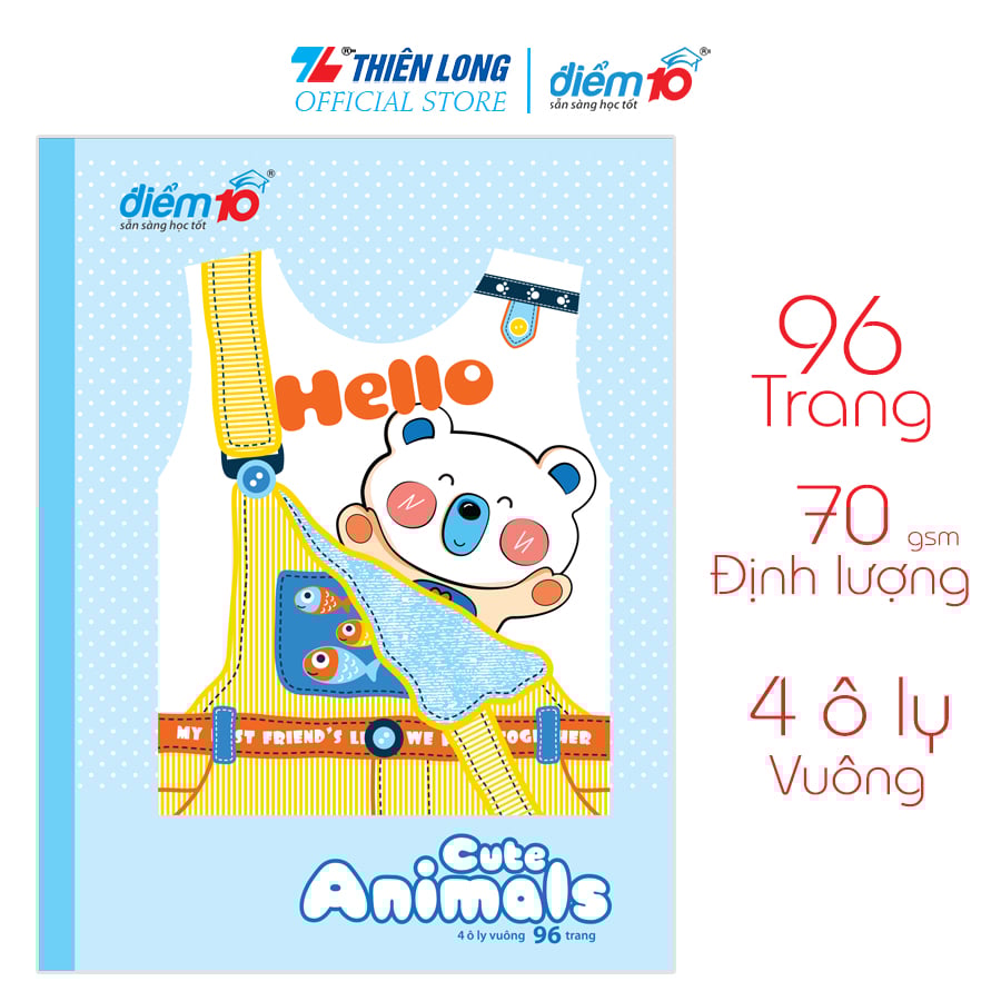 Lốc 5 Tập Học Sinh 96 Trang 4 Ô Ly Vuông 70 Gsm Điểm 10 Tp - Nb044 Hình Ngẫu Nhiên
