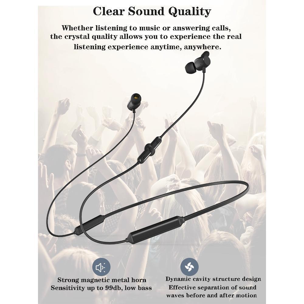 2-3pack Q5 Bluetooth Headphones Magnetic Earphones with Mic IPX5 HiFi 48Hr black
