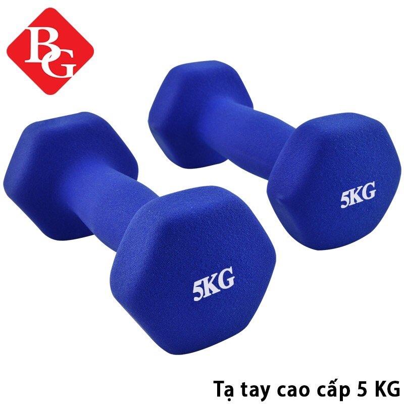 Bộ Tạ Tay 5kg Bọc Cao Su Lõi Thép Cao Cấp