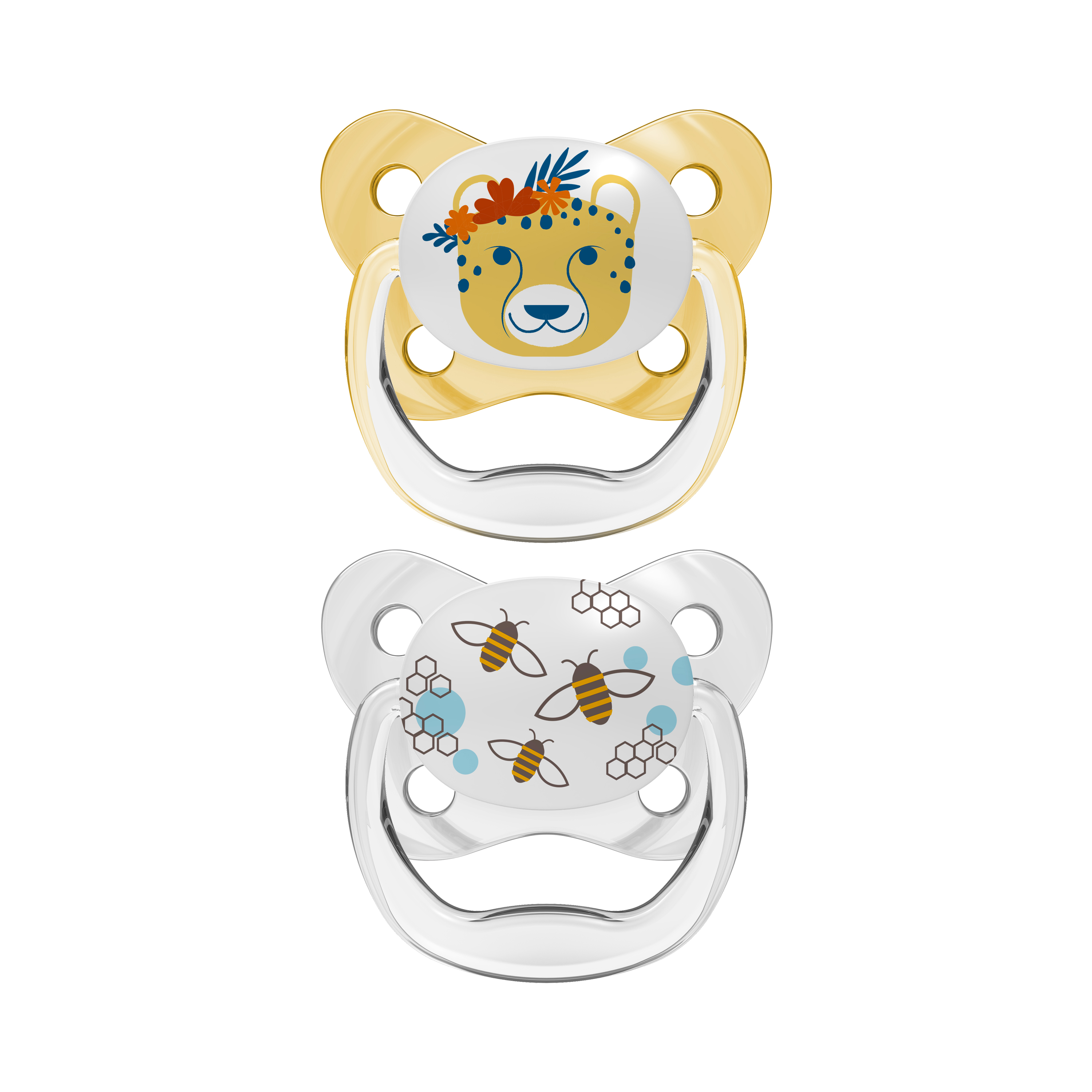 [ PV22302-GBX ] Bộ 2 ty ngậm hỗ trợ chống đột tử/chỉnh nha/chống vẩu Dr.Brown's Prevent in họa tiết dễ thương ( 6-18m )