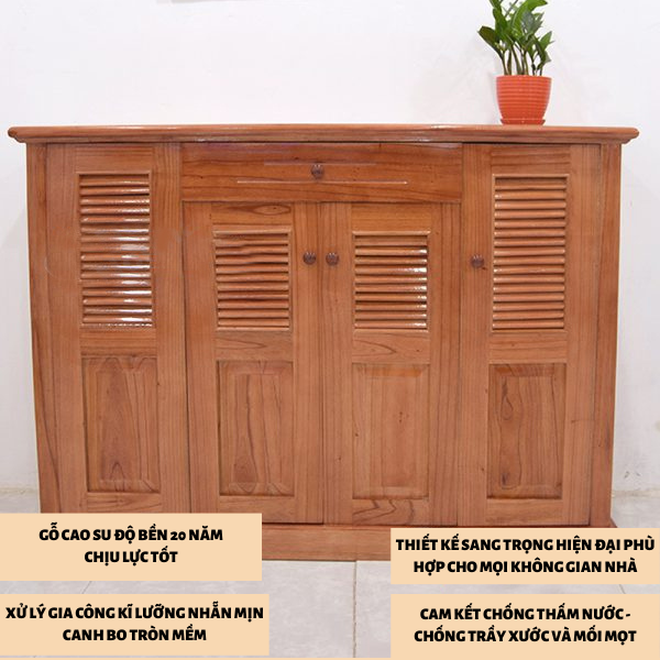 Tủ Giày Dép Ngang 1M2 Hiện Đại Chống Bụi Ở Cửa Nhà,Chung Cư,Ký Túc Xá Giá Kinh Tế Gỗ Cao Su Nhiều Tầng Để Lưu Trữ Đồ - Có 2 màu cho bạn lựa chọn