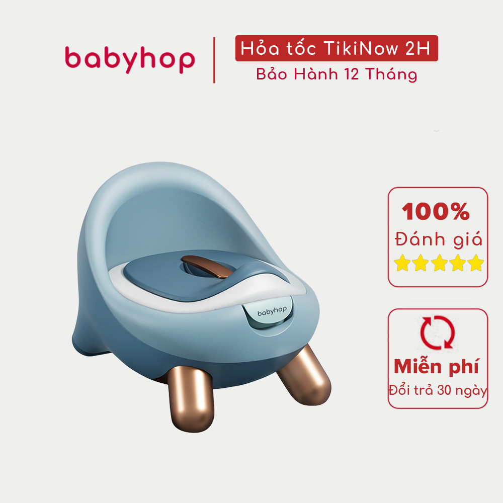 Bô Sò cho bé đi vệ sinh có nắp đậy Babyhop phù hợp với trẻ em 6 tháng đến 5 tuổi chống trơn trượt có chỗ dựa