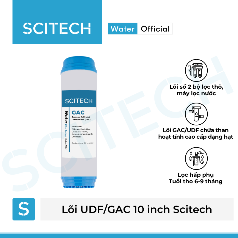 Bộ lõi số 1,2,3 10 inch - Dùng cho máy lọc nước RO, bộ lọc thô - Hàng chính hãng