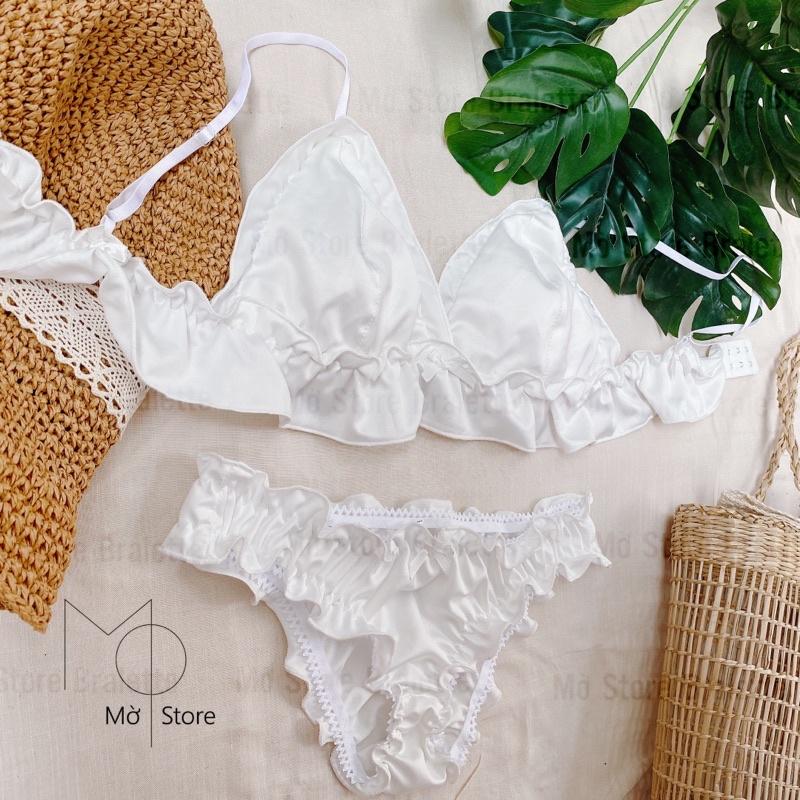 Set bra dún trắng nữ CÁ CONCEPT đồ lót thiết kế nữ bra trắng phi đủ size
