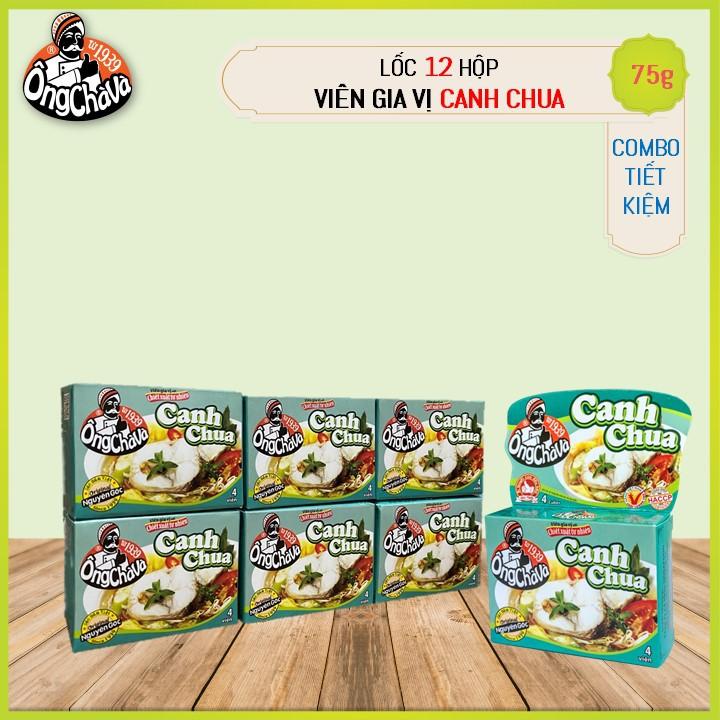 Lốc 12 Hộp Viên Gia Vị Canh Chua Ông Chà Và 75g (Sweet &amp; Sour Soup Cubes)