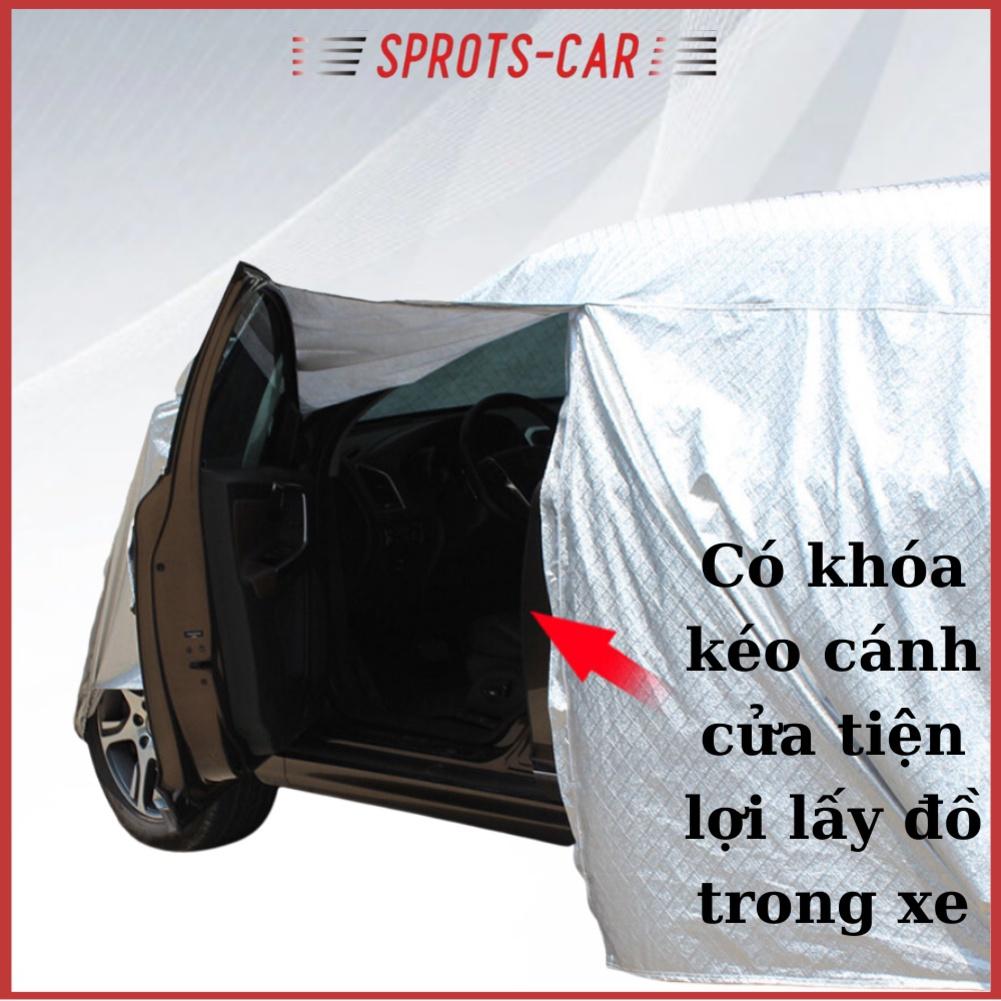 Bạt phủ xe ô tô TOYOTA Innova,Fortuner,Vios,Wigo,Raize,Camry,Altis,Rush,...3 lớp chống xước có khóa kéo cánh cửa