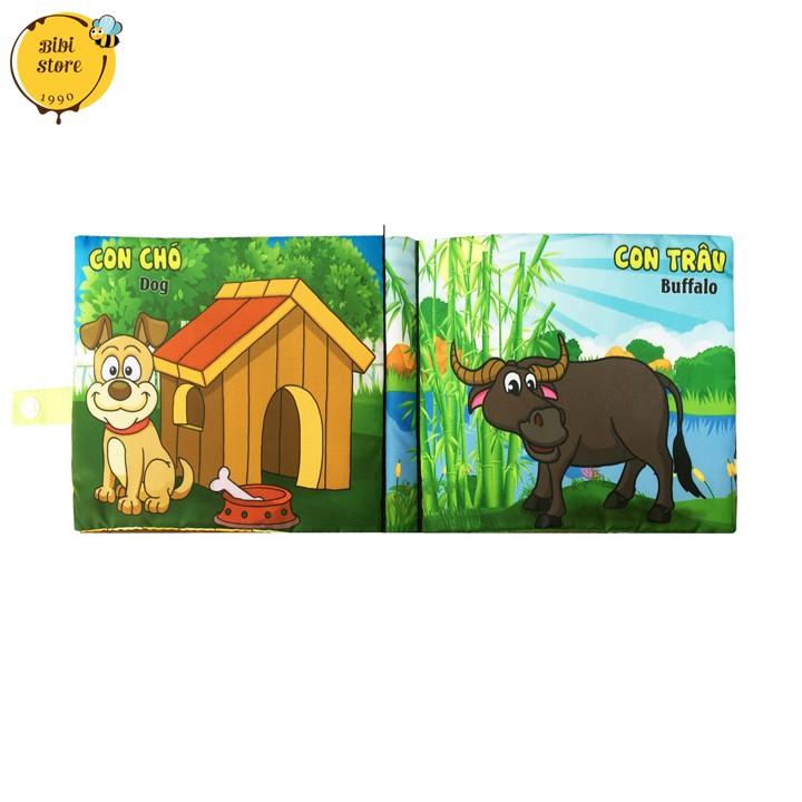 Sách vải cho bé chủ đề Động vật nuôi ,giúp trẻ khám phá và làm quen các con vật gần gũi