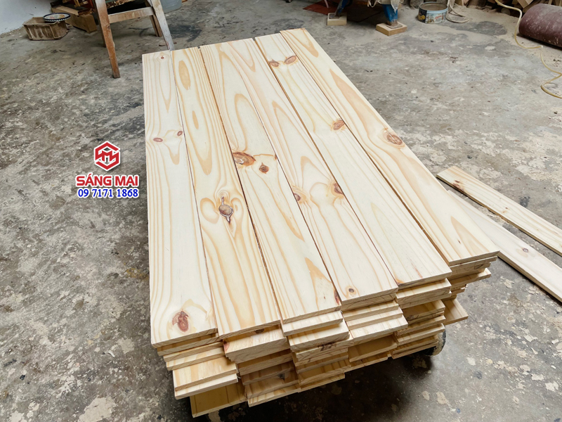 [MS67] Tấm gỗ thông mặt rộng 10cm x dày 1cm x dài 120cm + láng mịn 4 mặt