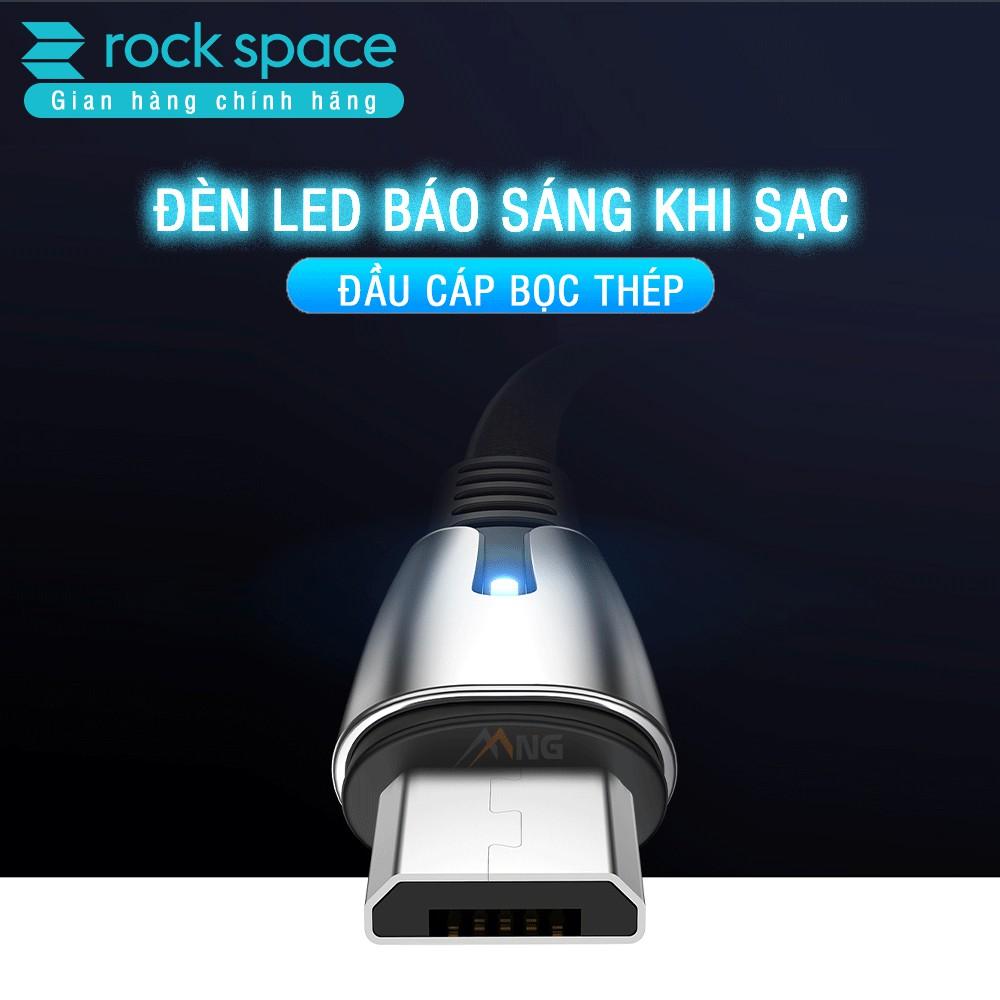 Dây Cáp Sạc Nhanh Rockspace M2 kết nối cổng micro cho điện thoại android độ dài 1,2 mét - Hàng chính hãng bảo hành 1 năm