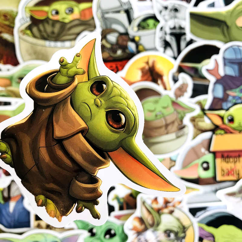 Set 30 Sticker Baby Yoda ảnh decal hình dán ép lụa
