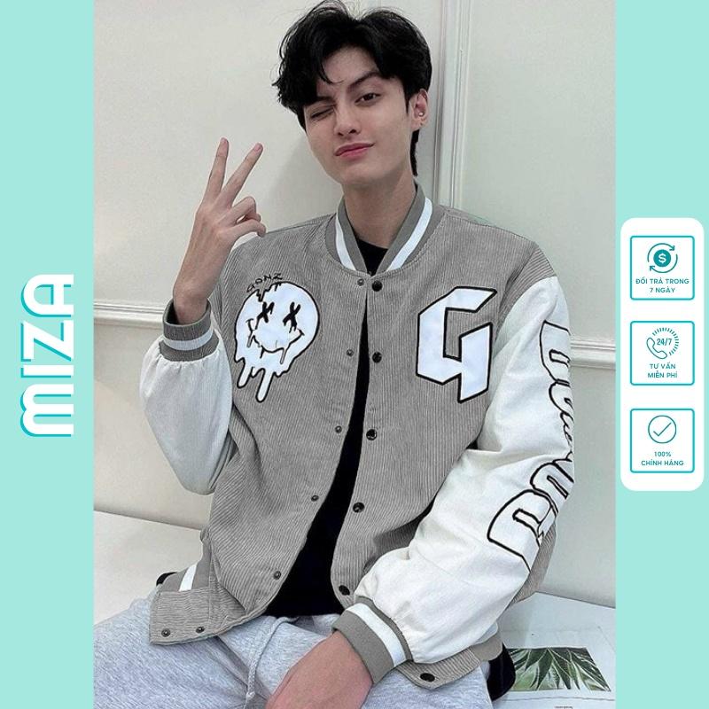 Áo bomber jacket nhung khoác nữ nam unisex gió cúc bấm form rộng local brand ulzzang phong cách hàn quốc đep chữ G