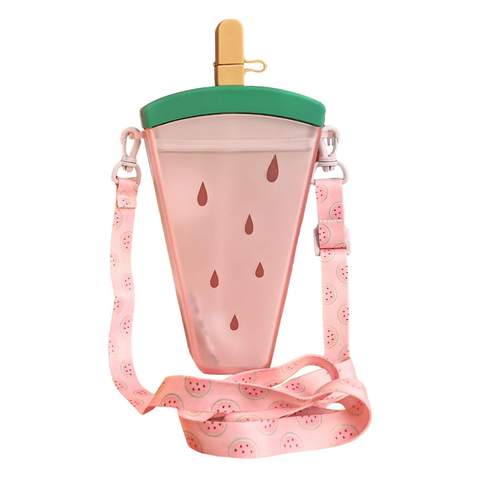 Water Bottle with Sucking Tube Girls Drinking Bottle Creative 320ml Practical Ice Cream Water Bottle for Sports Fishing Street Summer Birthday Gift