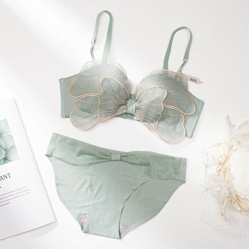 Wasteheart Mới Thời Trang Nữ Đỏ Xanh Quần Lót Bralette Đẩy Lên Quần Lót Cotton Áo Ngực Không Dây Bộ Quần Lót Một B Nữ áo Lót Ngực