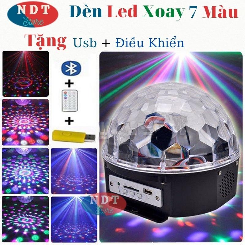 Đèn Led Xoay 7 Màu Hình Cầu Trang Trí Sân Khấu Cảm biến Nháy Theo Nhạc Kết nối Bluetooth Và Usb Cực Chất