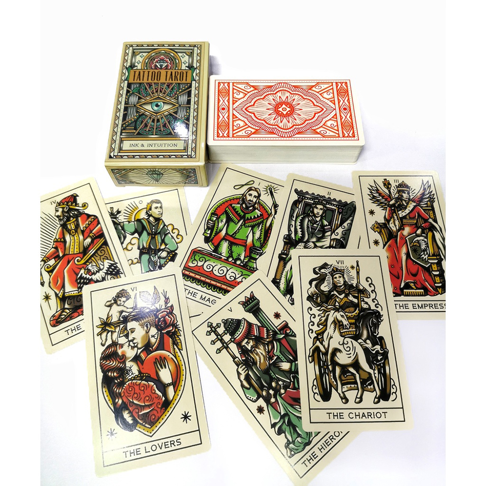 [Size Gốc] Bộ Tarot Tattoo Tarot Ink &amp; Intuition 78 Lá Bài Tặng Đá Thanh Tẩy