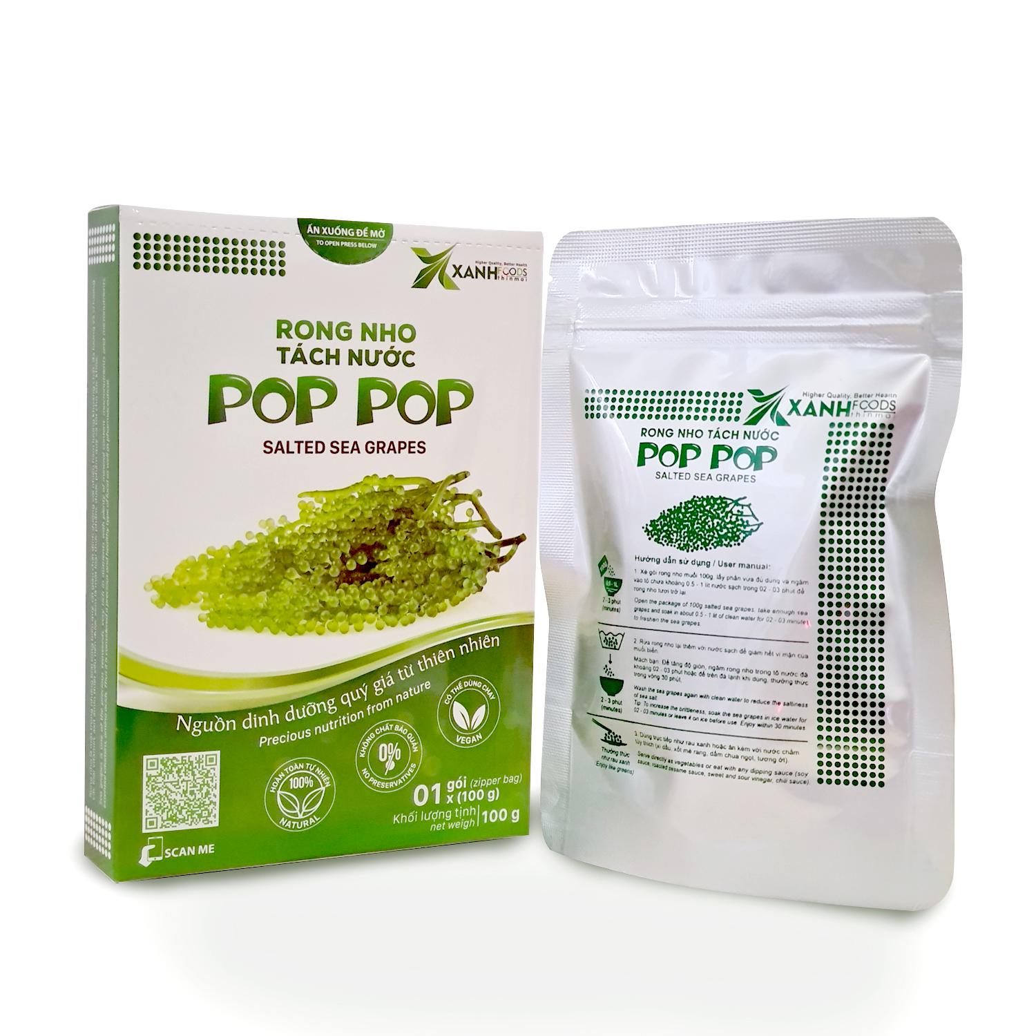 Rong nho tách nước POP POP 100 g (túi zipper)