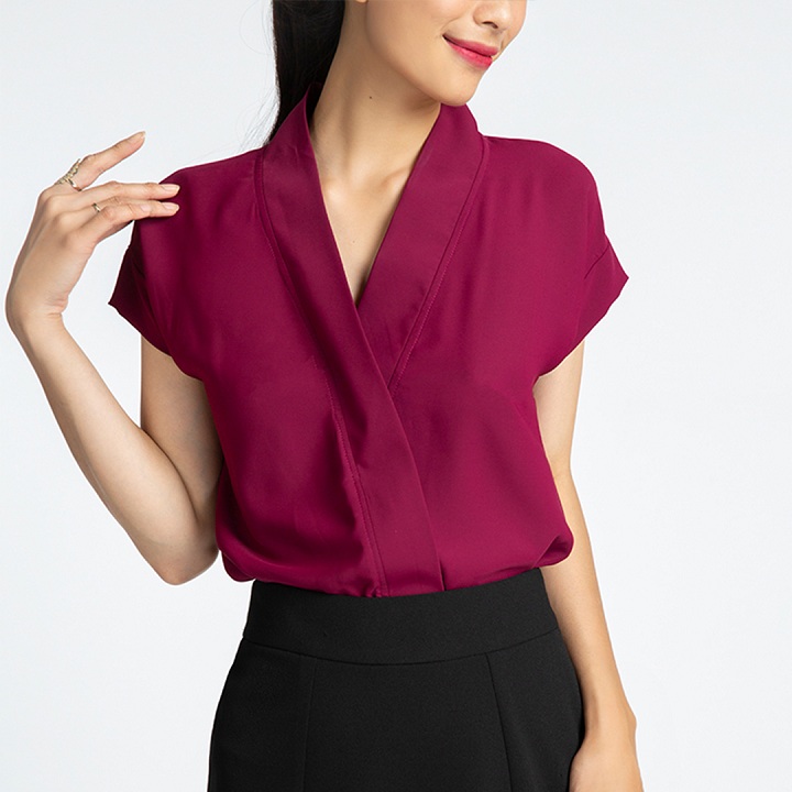 Áo Cổ V Hity TOP109 (Đỏ Auburn)