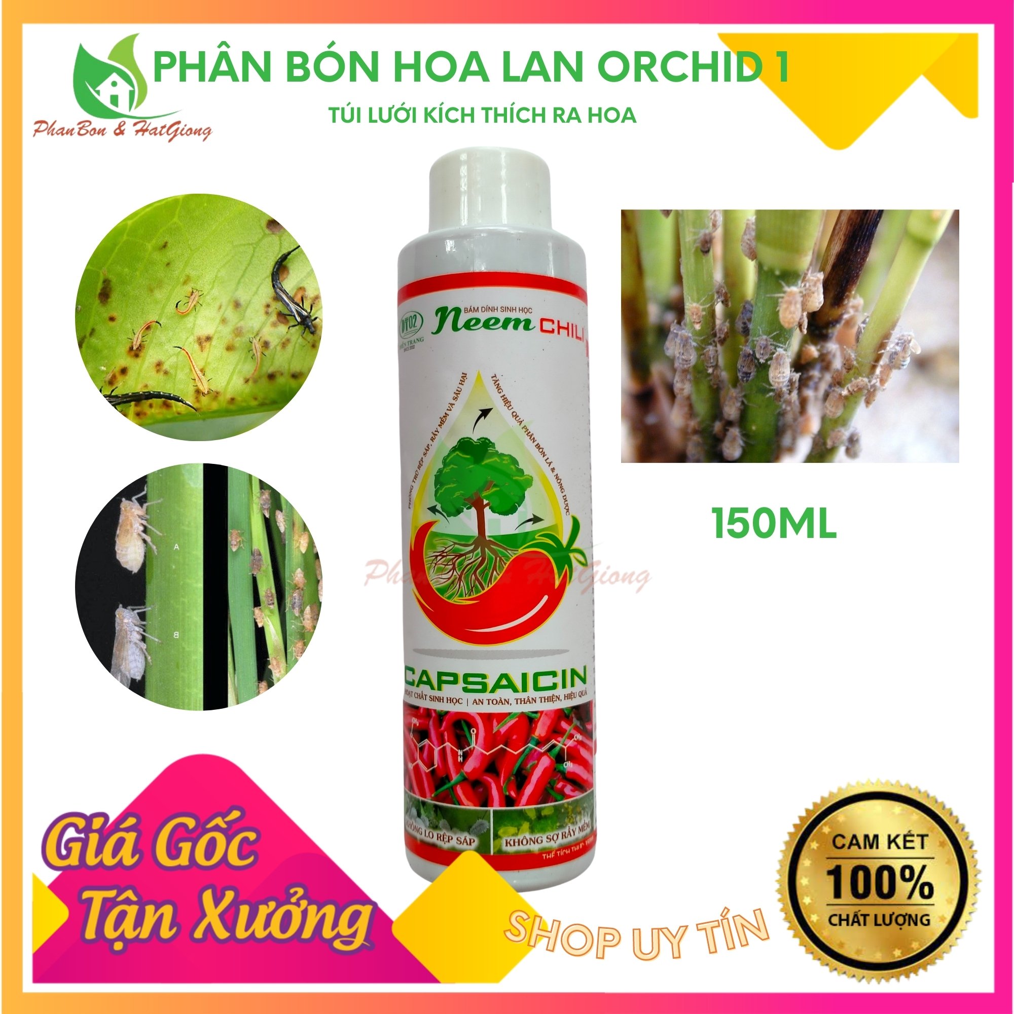 Neem Chili Chất Bám Dính Sinh Học 150ml - Điền Trang Trừ Bọ Trĩ - Shop Phân Bón và Hạt Giống