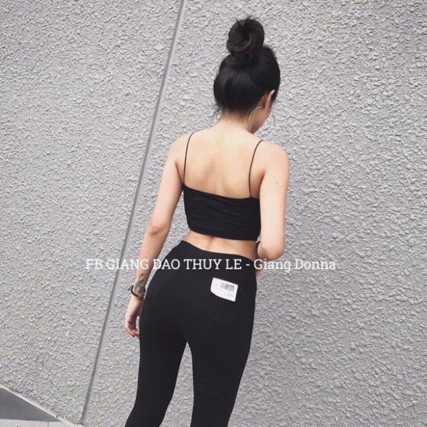 Quần legging nữ 4 túi chất umi siêu đẹp không bai không xù quần nữ cạp chun chất umi dày dặn mịn mát Banamo Fashion 702