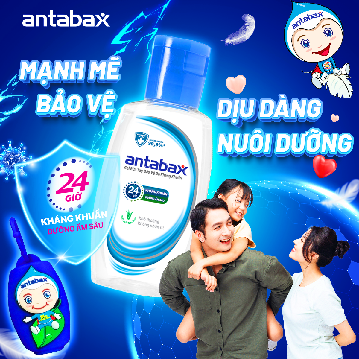 Gel Rửa Tay Bảo vệ Da Kháng Khuẩn Antabax 50ml