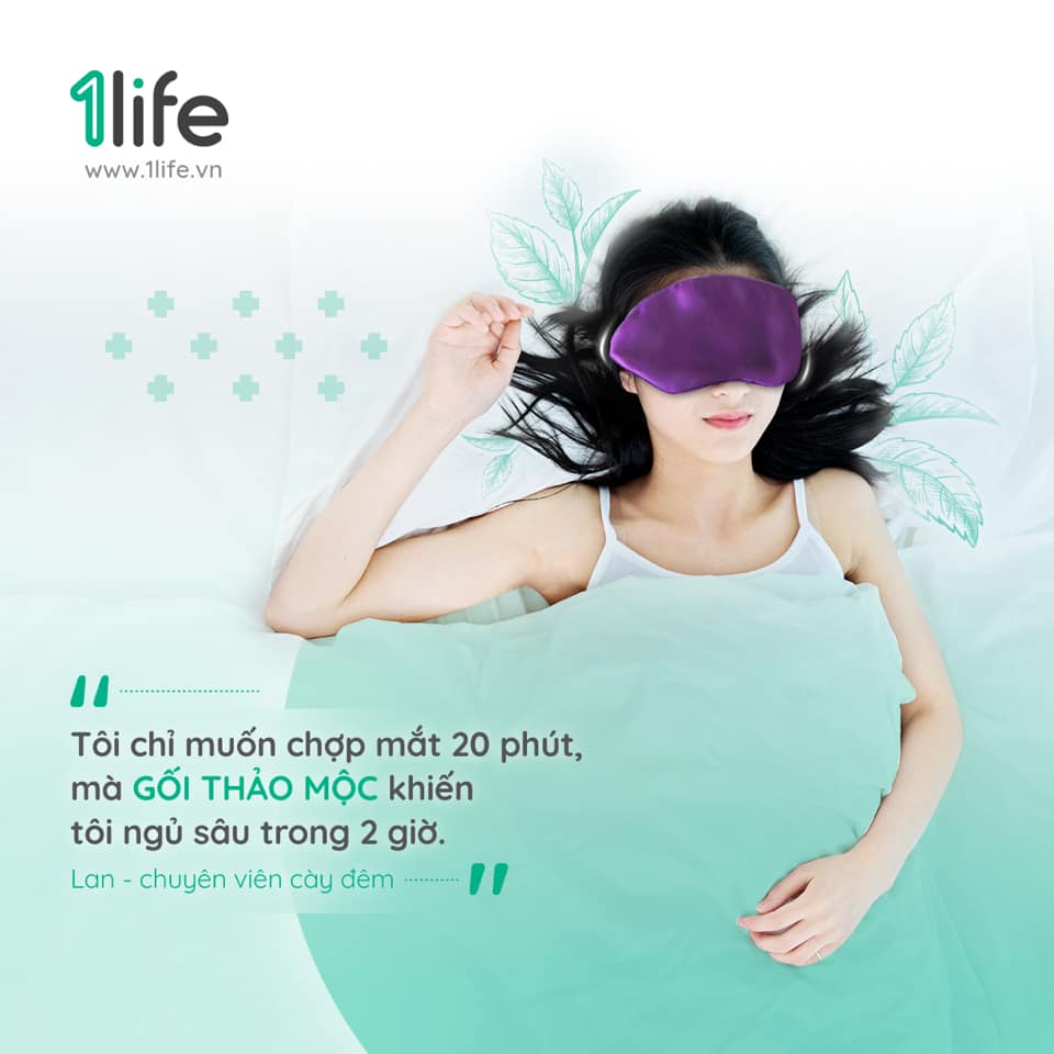 Gối thảo mộc chườm mắt nóng lạnh 1LIFE