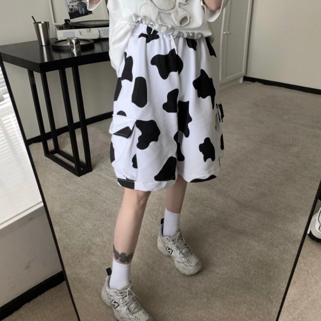 Quần short túi hộp SIB Clothing chất thun ống rộng unisex bò sữa SIB007