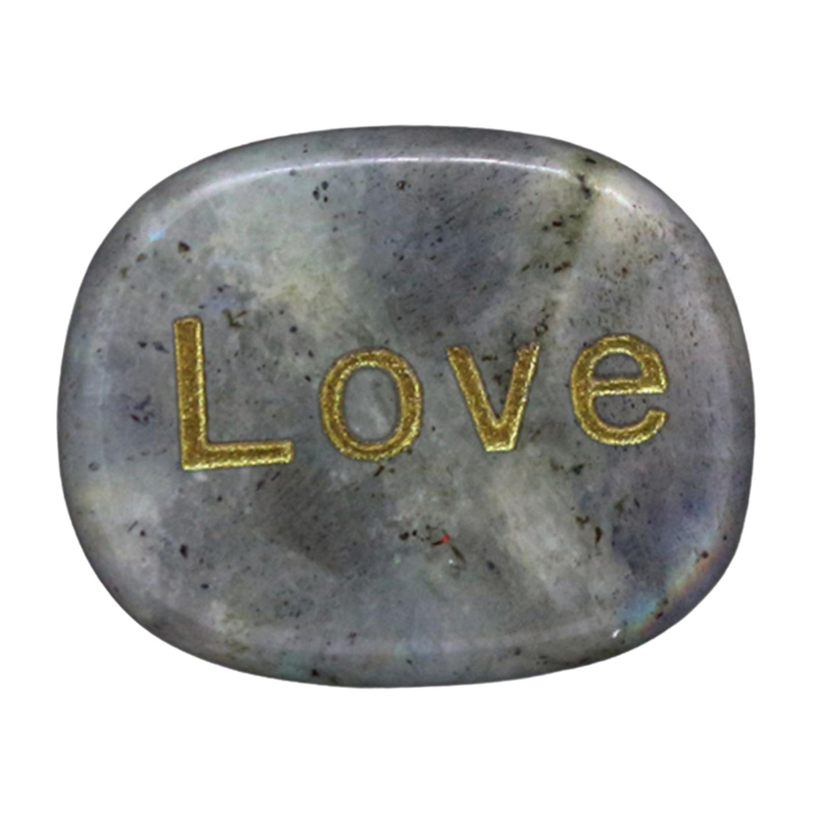 Small Engraved Stones, Polished Flat Oval Shape Tumble Stones Pocket Stones for Dorm Desk Night  Unique Gifts