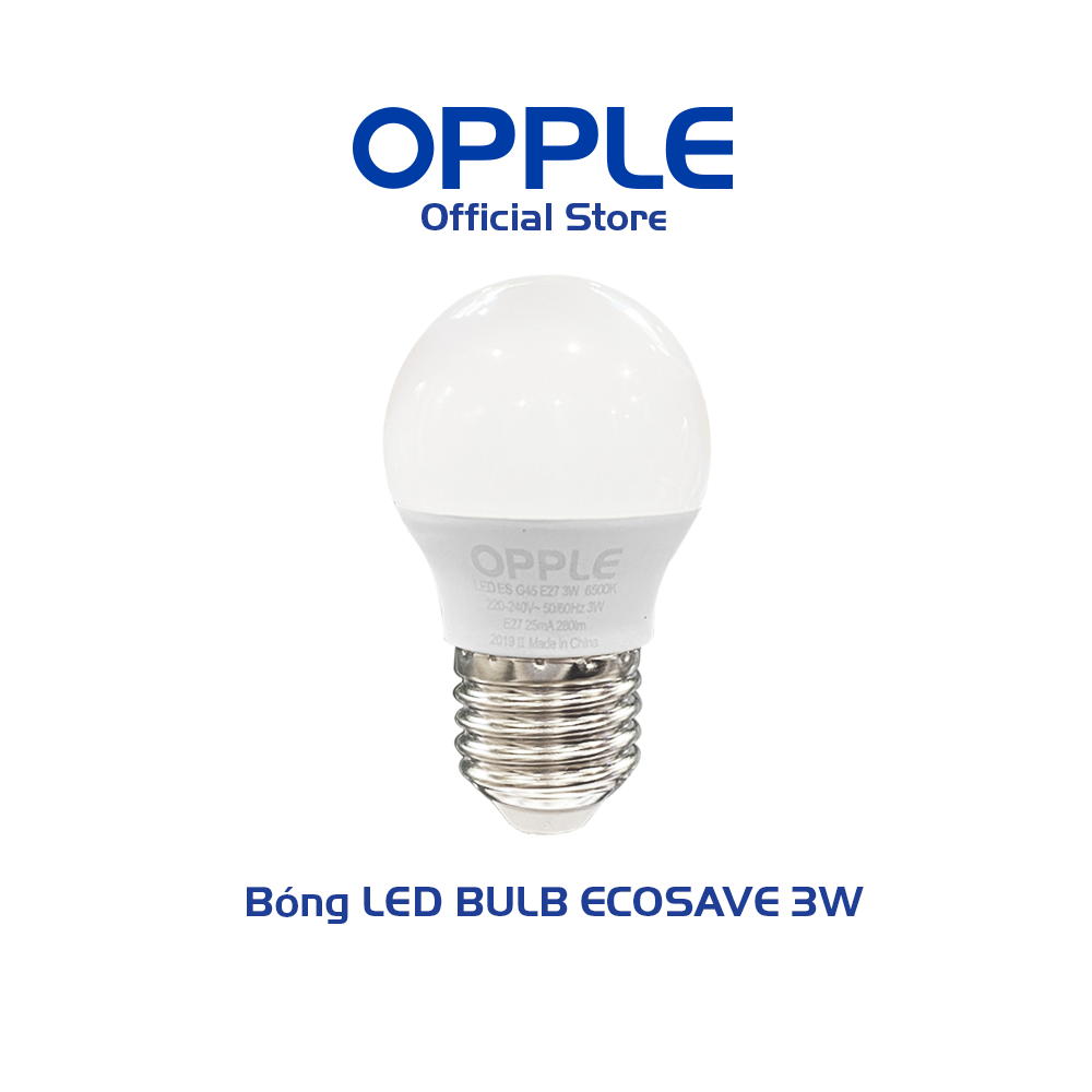 Bóng Đèn OPPLE LED Bulb Eco Save G45 E27 3W Ánh Sáng Trắng 6500K - Sáng Hơn Theo Cách Tiết Kiệm Hơn