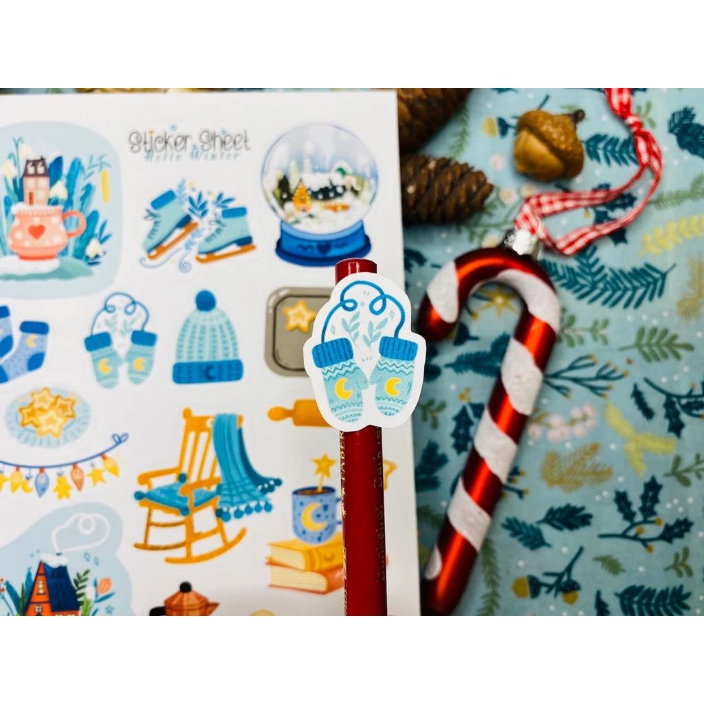 Sticker sheet hello winter - chuyên dán, trang trí sổ nhật kí, sổ tay | Bullet journal sticker